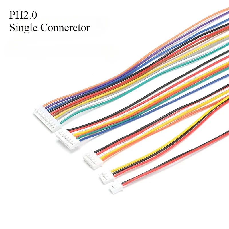 10pcs SH1.0/1.25 ZH1.5mm XH2.54/PH2.0mm Single Head Male Plug Connector 2P/3/4/5/6/7/8/9/10Pin 10cm 20cm Wire