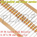 20pcs 1W Carbon Film Resistor 5% 0.1R ~ 4.7M 16K 18K 20K 22K 24K 27K 30K 33K 36K 39K 43K 47K 51K 56K 62K 68K 75K 82K 91K  ohm