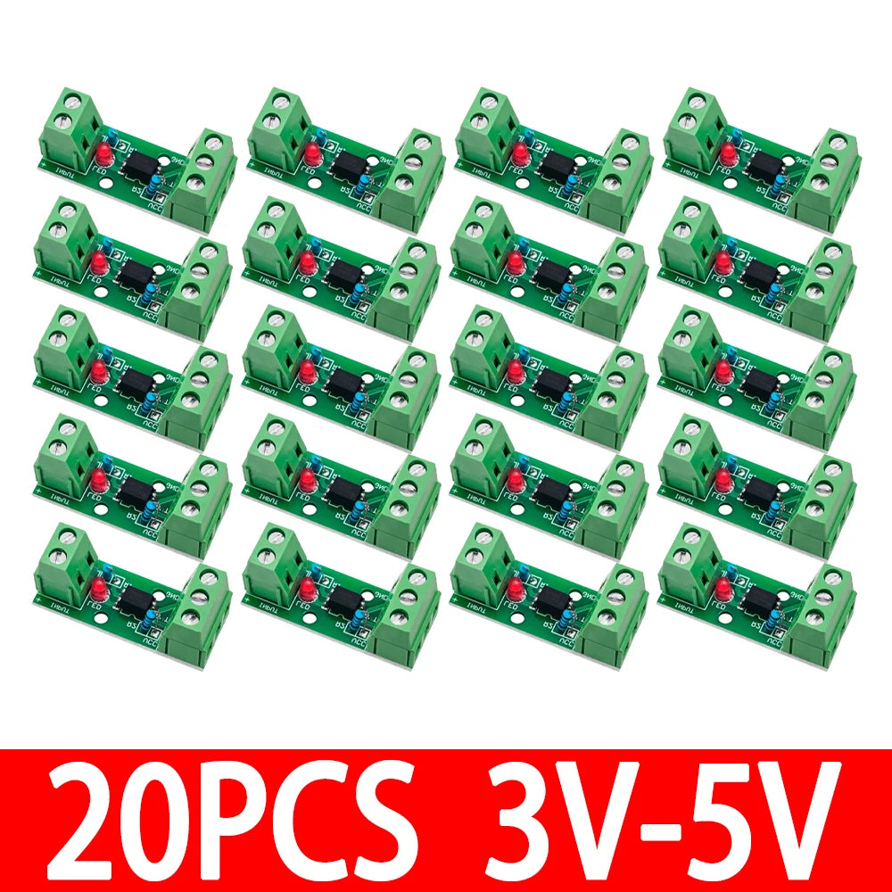 1 Channel Way Optocoupler Isolation Module PC817 EL817 3V-5V 12V 24V Photoelectric Isolator Rail Holder PLC Drive Motor Board