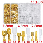 Male Female Wire Box Insulated Cable Macho Connector 2.8/6.3mm Electrical Crimp Terminals Termin Spade Connectors Assorted Kit