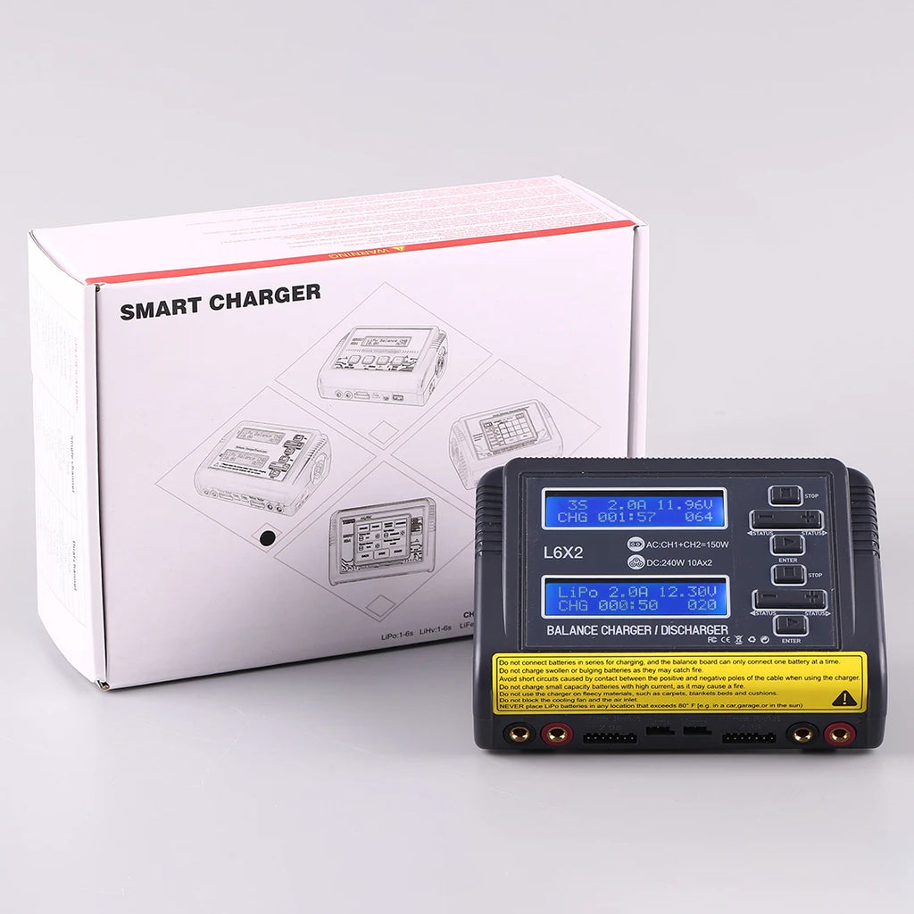 HTRC L6X2Lipo Intelligent Balanced Charger for RC Model Aircraft Dual Channel 2-6S Remote Control LiPo Battery Charger