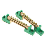 2Pcs Copper Terminal Connector Bus Bar Heavy Duty Ground Bus Bars Electrical Grounding Block Stable Connection for Distribution