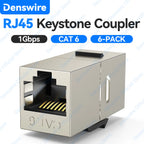 Denswire Keystone Jack RJ45 Inline Coupler Shielded for CAT6/CAT6A/CAT7 RJ45 Female to Female Insert Coupler Ethernet Adapter