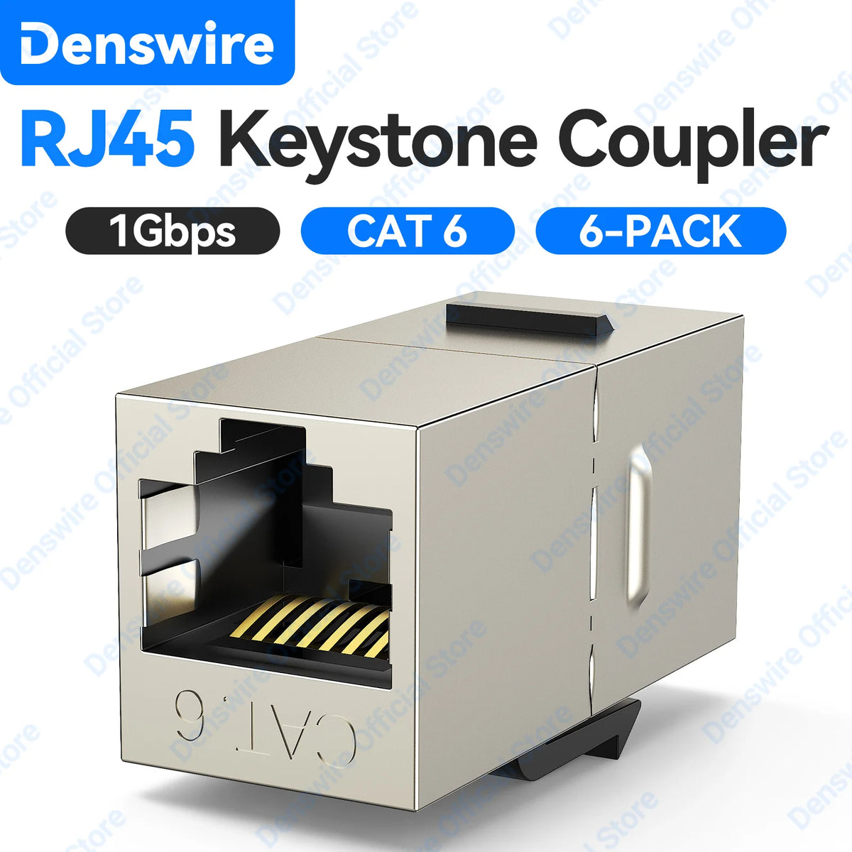 Denswire Keystone Jack RJ45 Inline Coupler Shielded for CAT6/CAT6A/CAT7 RJ45 Female to Female Insert Coupler Ethernet Adapter