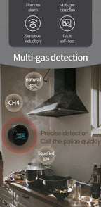 Tuya Wifi Leak With Temperature Function Combustible Gas Detectors Support Home Smart Life Natural Gas Alarm Sensor LCD Display