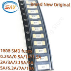 Gold 1808 10PCS 125V 250V AC 0451 SMD Fast Blow Fuse 0.5A 500mA 1A 2A 3A 4A 5A 6.3A 8A 10A 12A 15A  750MA 2410 Ultra-rapid