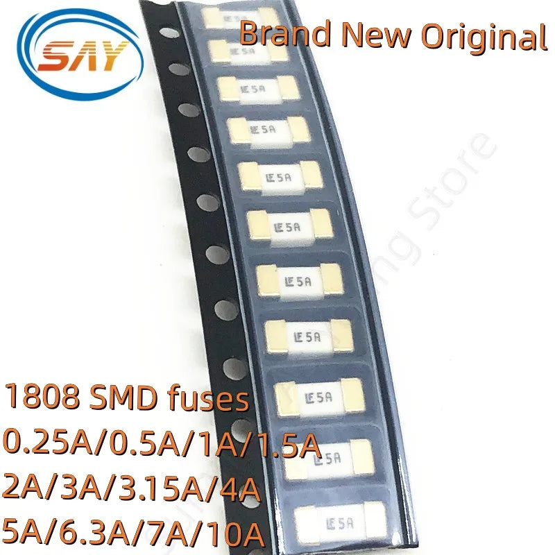 Gold 1808 10PCS 125V 250V AC 0451 SMD Fast Blow Fuse 0.5A 500mA 1A 2A 3A 4A 5A 6.3A 8A 10A 12A 15A  750MA 2410 Ultra-rapid