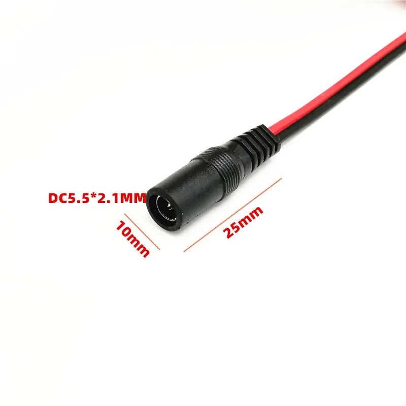 1 5 10piece Male Female DC Power Connector 5V 12V 5.5x2.1mm Wire Cable Plug Adapter for TV Camera 5050 2835 LED Strip Tape Light