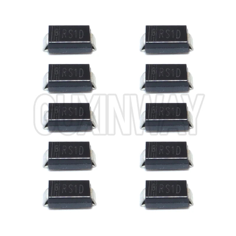 100PCS RS1D RS1G RS1J RS1M SMA DO-214AC 1A 200V 400V 600V 1000V FR104 FR107 SMD Fast Recovery Rectifiers Diode