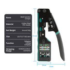 RJ45 Crimp Tool RJ12/11 Crimper Plier Pass Through Ethernet Stripping Crimping Tool for Cat6 Cat5 Cat5e RJ45 Connectors