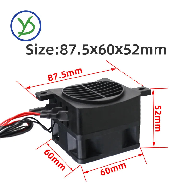 12V 24V 48V 110V 220V PTC Heater 50~400W Ceramic Thermostatic Insulated Heater With Fan Pet Insulation Incubator Electric Heater