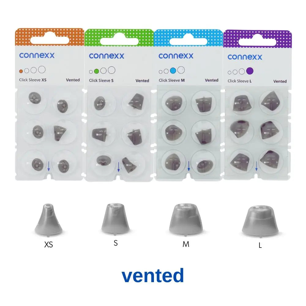 Siemens Signia Rexton Vibe Hearing Aid Open Dome Connexx Click Sleeve Vented Eartips for Open Fit and CIC ITC ITE Hearing Aids