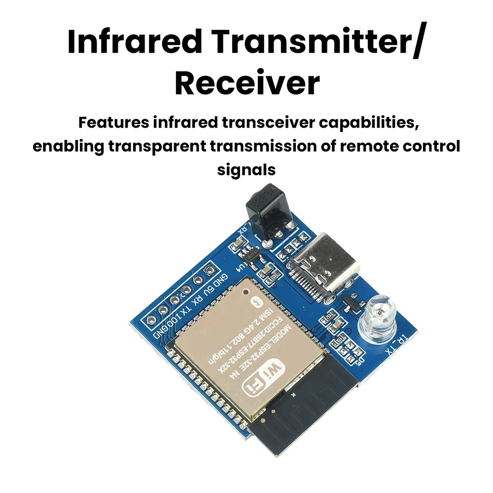 ESP32E-N4 Wifi Transparent Transmission Module Development Board Infrared Transmitter Receiver NEC Command Module Type C