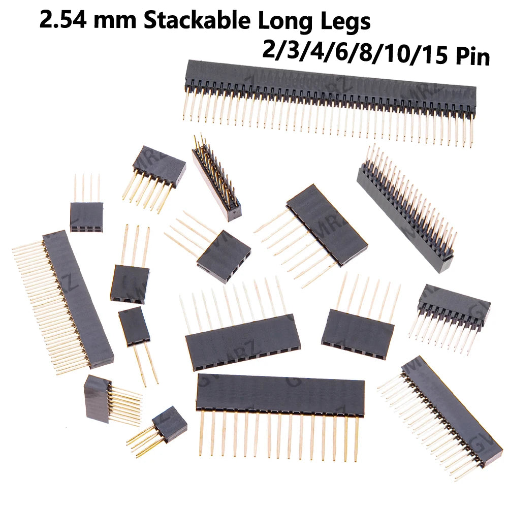 2/3/4/6/8/10/15 Pin 2.54 mm Stackable Long Legs Femal Header For Arduino Shield 4/6/8