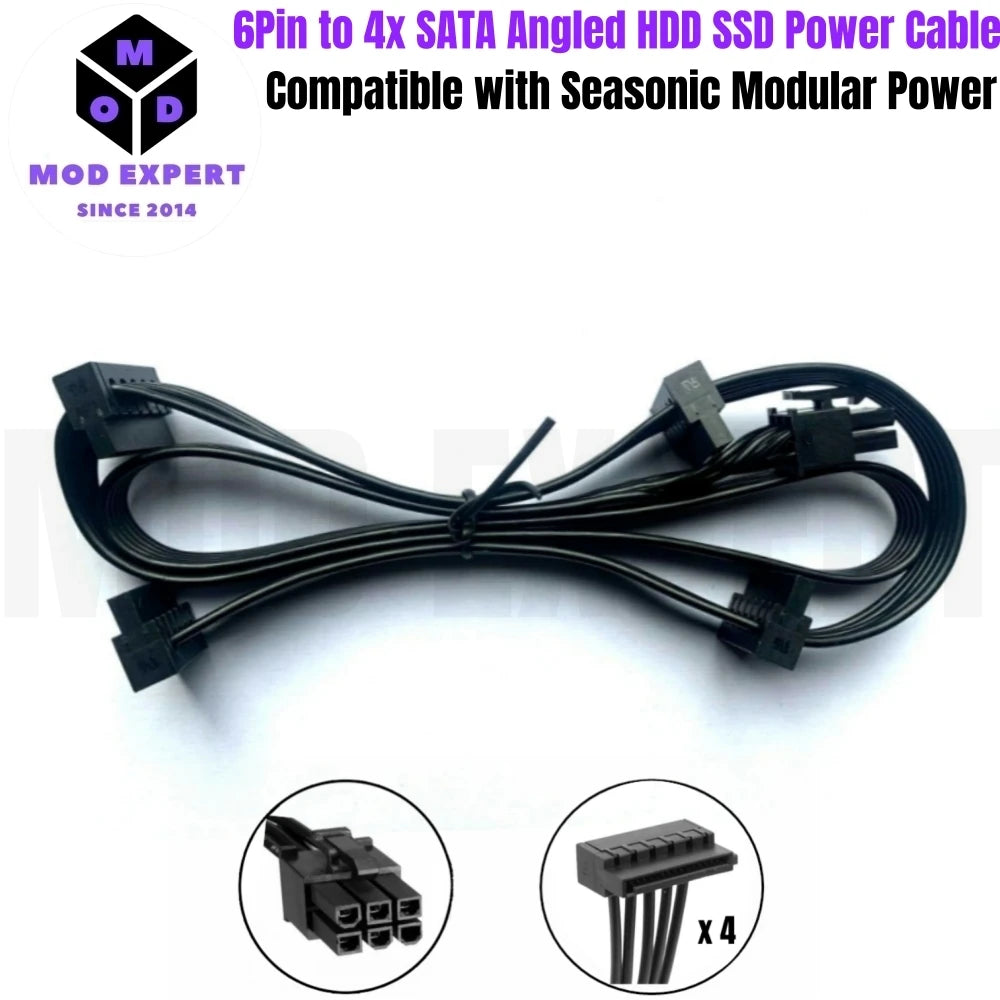 Modular Power Cable for Seasonic X-850, X-750, X-650 KM³ Modular, GPU PCIe 6+2Pin, CPU 4+4Pin, SATA, Molex IDE 4Pin, Main 24Pin