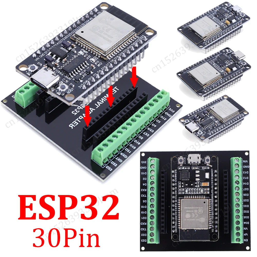 ESP32 Development Board 30Pin Breakout Board WiFi+Bluetooth Ultra-Low Power Dual Core ESP-32 Expansion Board for Arduino