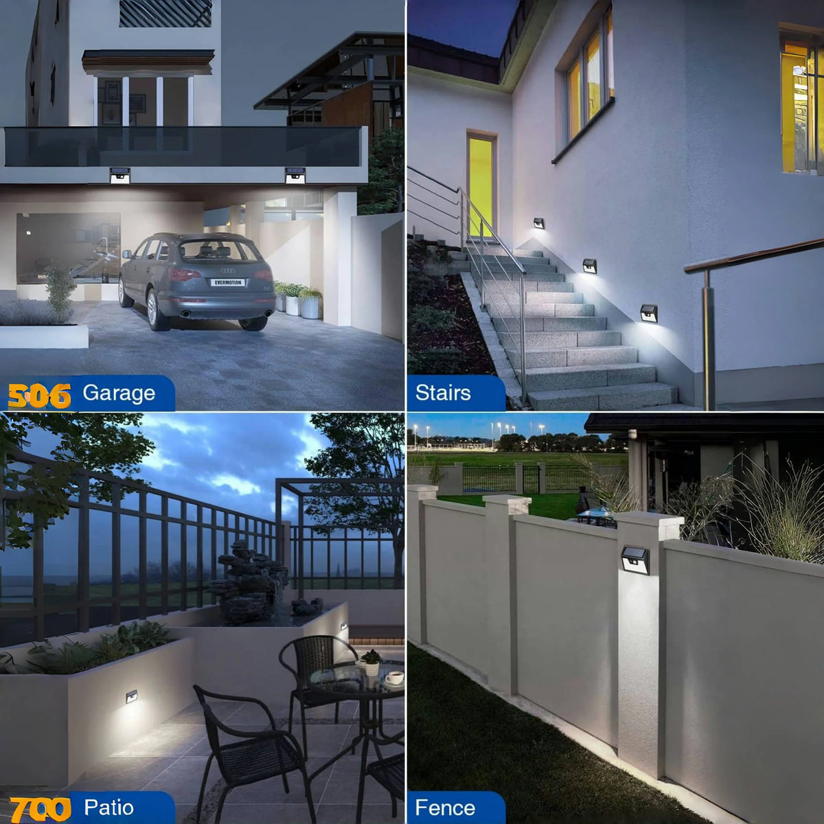 Solar Lights Outdoor Waterproof, 140LED Motion Sensor Light, 3 Modes Solar Powered Fence Security Lights for House Outside