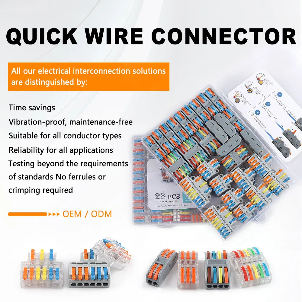 DIY GO 40PCS Lever Wire Connectors Assortment Pack Compact Splicing Connector Kit for Electrical Quick Connection Terminals