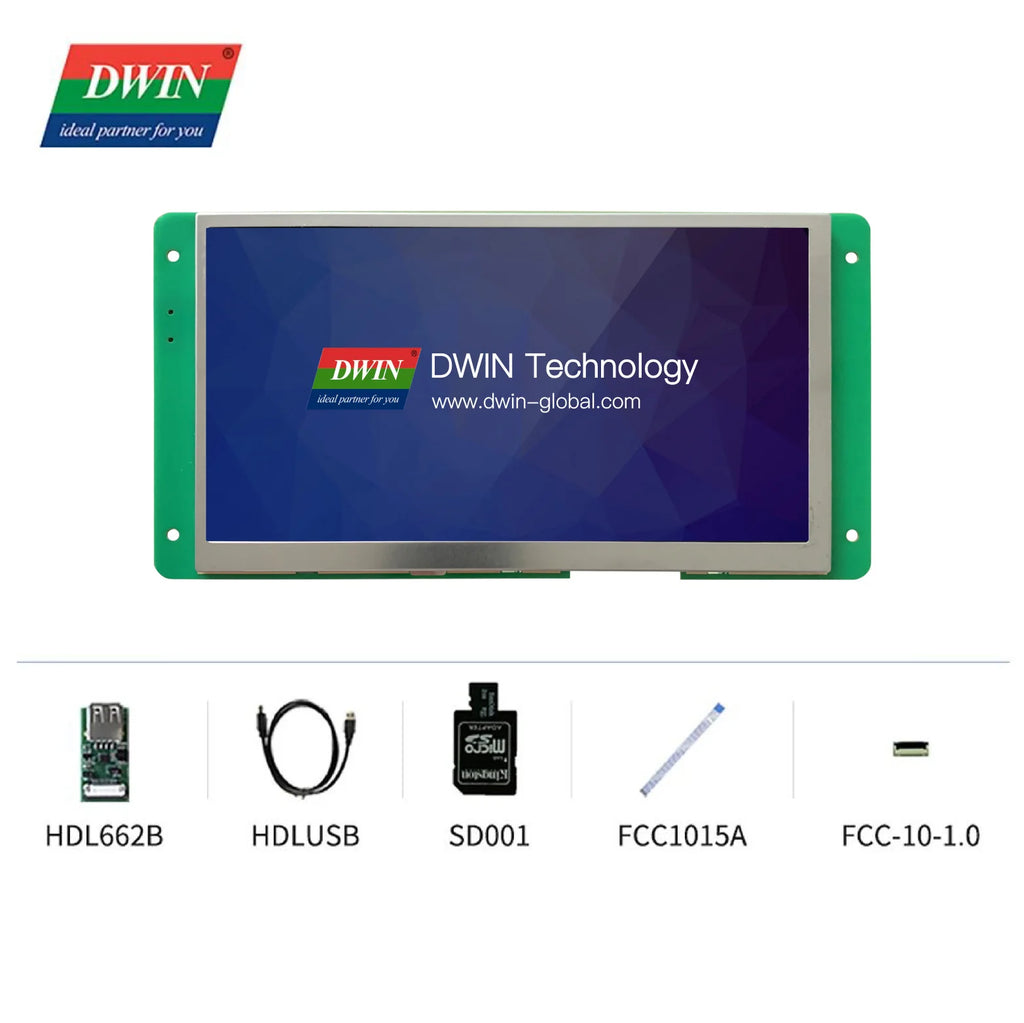 DWIN 7 Inch LCD Module 800*480 RS232/TTL HMI Commercial Touch Panel Screen Smart UART TFT Display DMG80480C070-04W