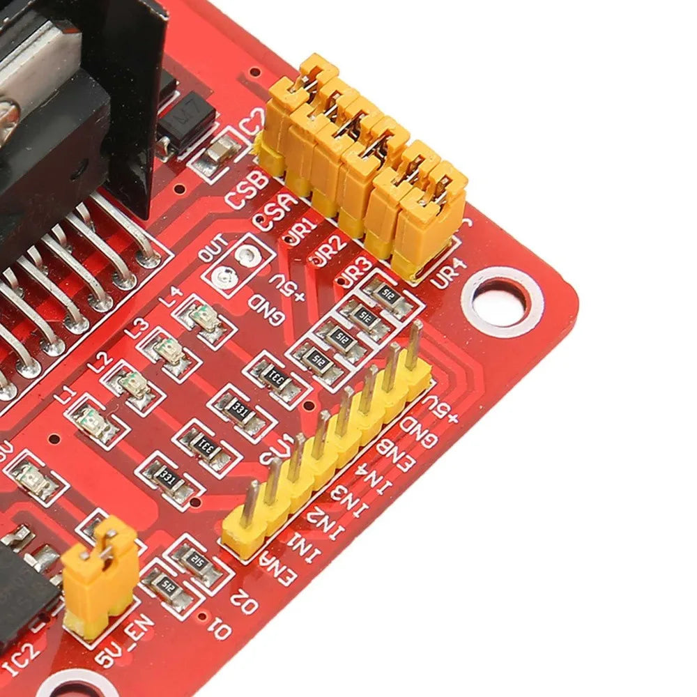 L298N Stepper Motor Driver Module Dual H Bridge 5V-35V DC Motor Controller Board Red Multifunctional DC Stepper Motor Driver
