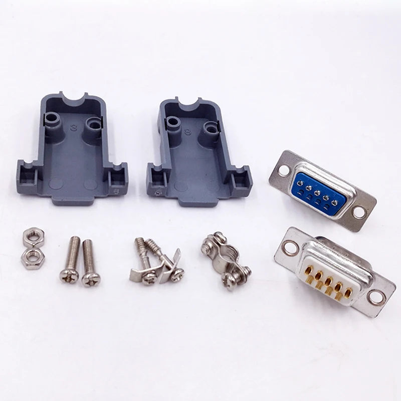 10PCS DB9 Adapter Connector Core RS232 Serial COM Plug Connectors Hole/pin DB15 Female Male Port Socket D Sub DP9 Plastic Case