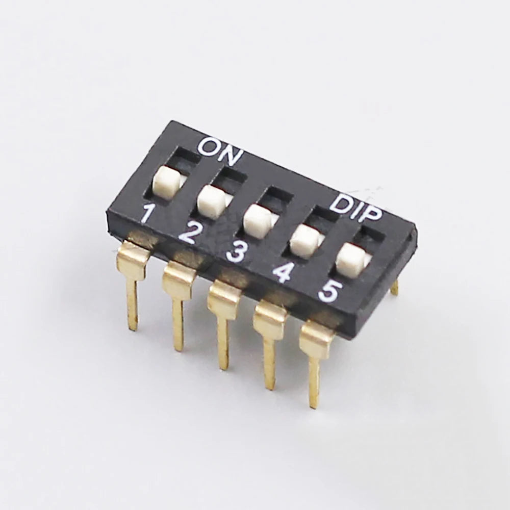 5-10PCS DIP Switch Toggle Switches 2.54mm 2P/3P/4P/5P/6P/8P/10P Black 2.54MM SMD Switch Gold Plated Pin
