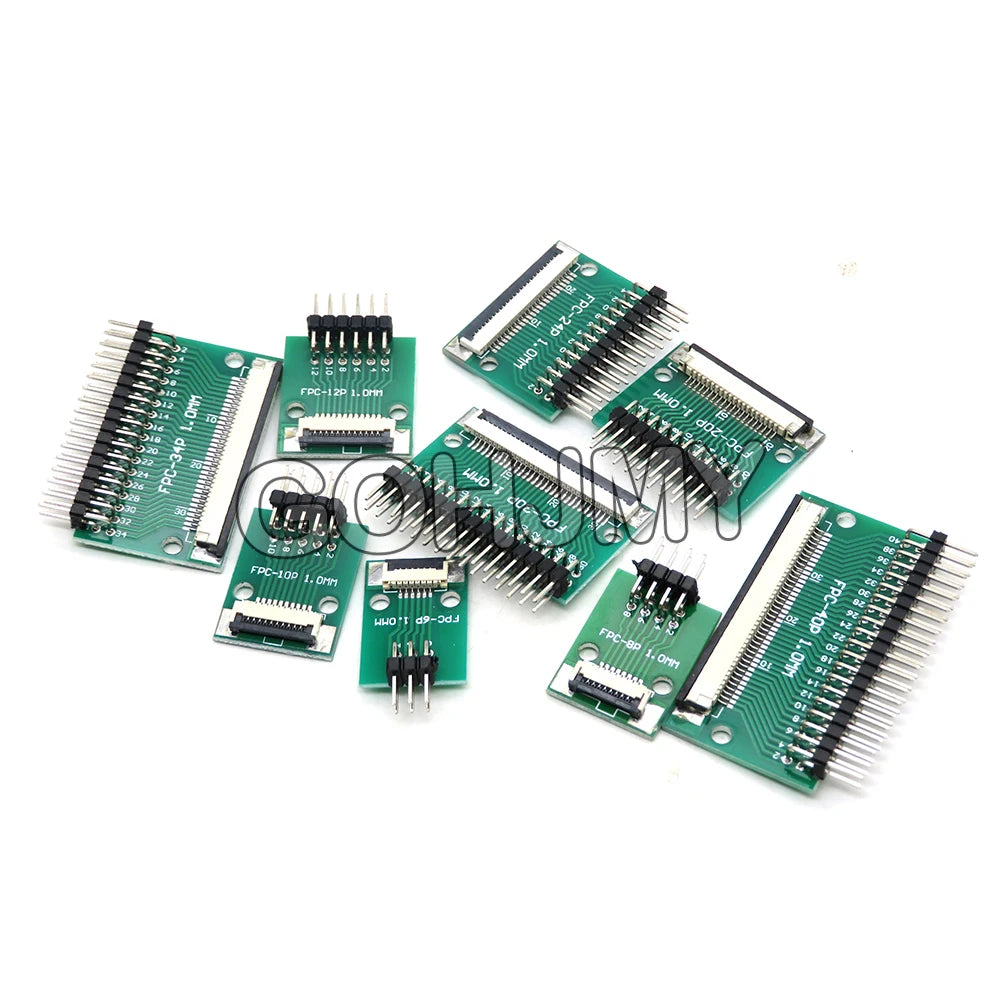 0.5mm 1.0mm To 2.54mm FPC FFC Adapter Board Connector Straight Needle And Curved Pin 6 8 10 12 20 24 26 30 34 40 50 60 80 Pin