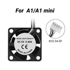 5015 Cooling Fan for Lab A1 A1mini Hotend Fan with Cable Rapid Cooler Fan 2510 Axial Fan Kit for X1 X1C P1P P1S 3D Printer Parts