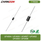 6 Values 100% Original Ultra Fast Recovery Rectifier Diode UF4004 UF4005 UF4007 UF5402 UF5404 UF5408 DO-41 DO-201AD Axial Diodes