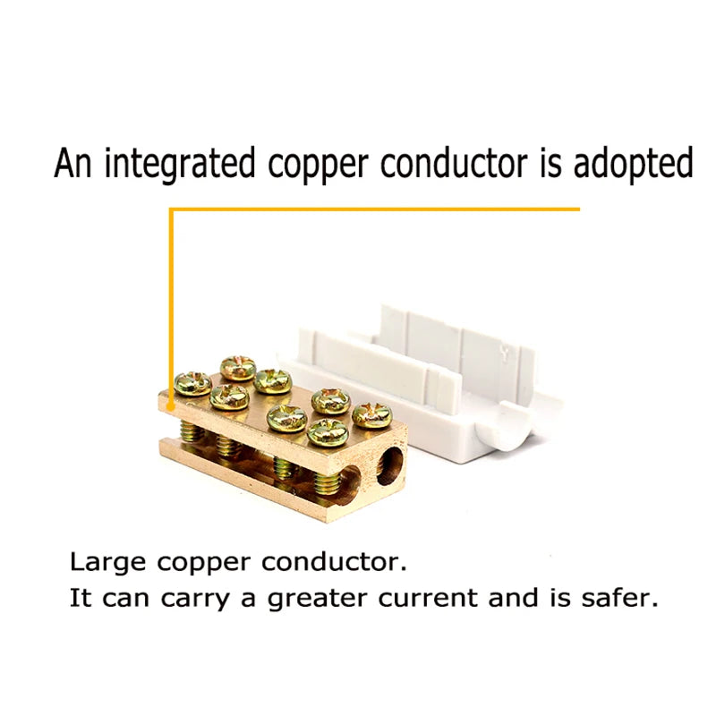 Parallel Wire Splitter Without Cutting, High-Power T-Type Main Branch Terminal Block, 1-In 2-Out for 1.5-6-10-16mm² Cables