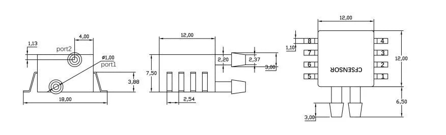 XGZP6899A Differential Pressure Sensor Flow Wind Pressure Gas Pressure Sensor Gas Pressure Sensor 5V Suitable for Ventilator