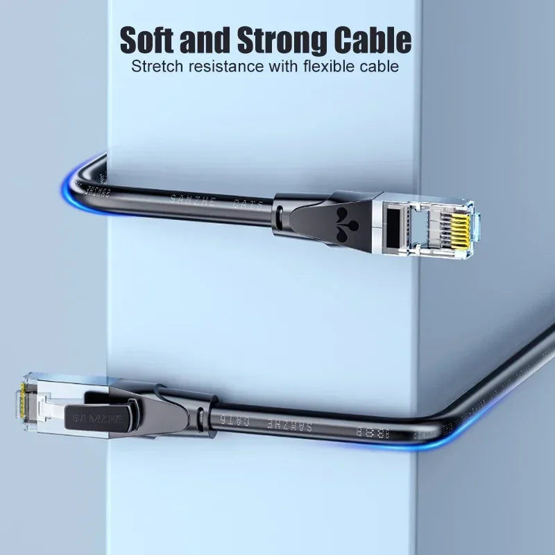 SAMZHE CAT6 Round Ethernet Cable RJ 45 Network Cable Patch Cord for Laptop Router RJ45 Internet Cable for Gaming Home Office