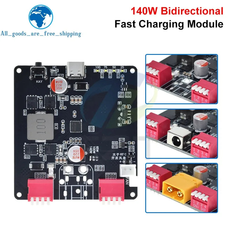 1/3/5PCS 140W PD3.1 Bidirectional Fast Charger Module 2S 3S 4S 5S 6S Lithium Battery Charging Board IP2366 BMS Charger Module
