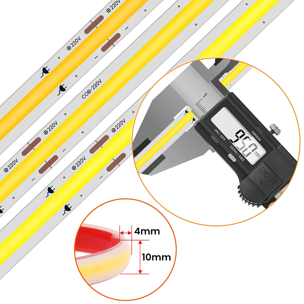 Dimmable COB LED Neon Light Strip Remote Power Kit Wifi Bluetooth Wall Touch 220V 23key Controller 288LEDs/m IP65 Flexible Lamp