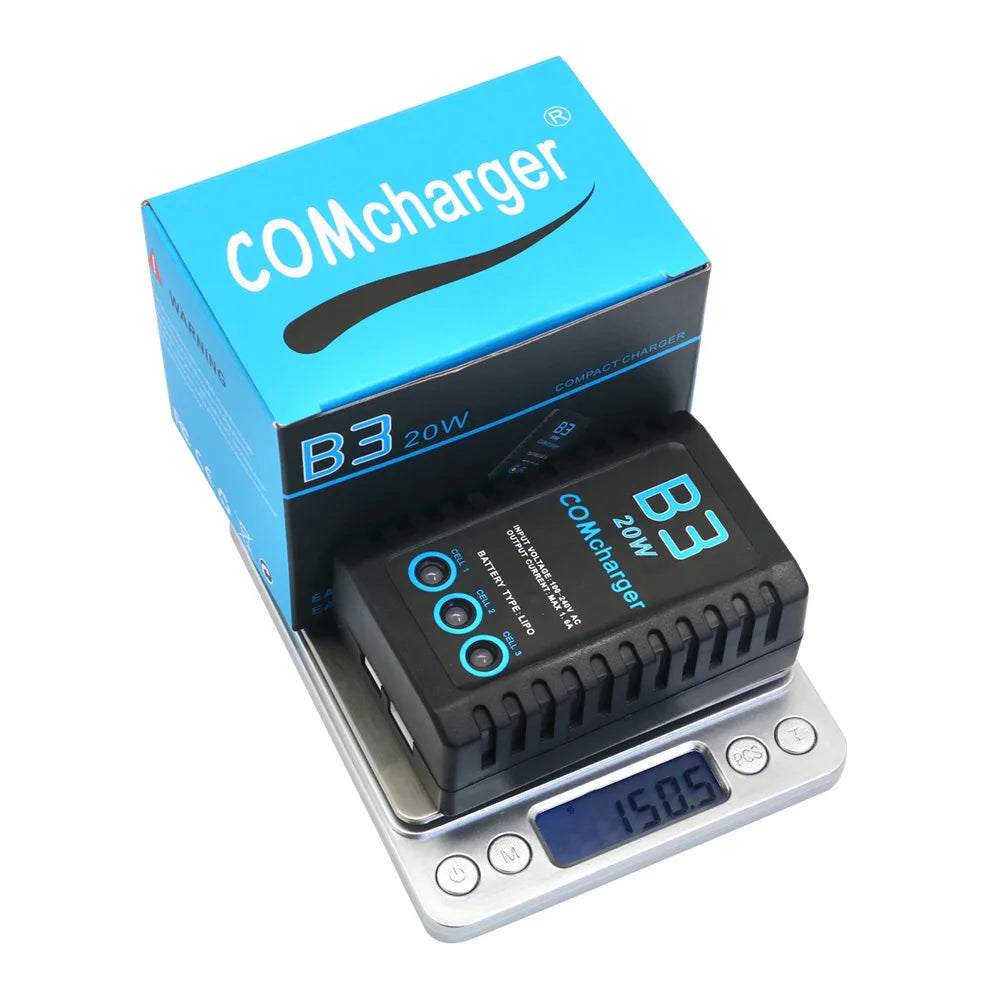 ComCharger Imax B3 20W 1.6A Compact Portable Battery Balance Charger For 7.4V 11.1V RC LiPo Battery EU US