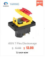 YCZ2 Electromagnetic Switch 4/5 Pin 110V/220V Momentary(Reset) On Off Red/green Push Button Emergency Stop Replace KJD17