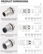 M8 IP67 Waterproof Circular Connector 3 4 5 6 8 Pin Front Rear Panel Mount Solder Industrial Socket Screw M8 M10 M11 M12
