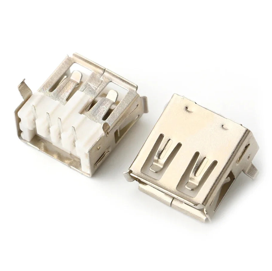 10Pcs USB 2.0 4Pin A Type Female Socket Connector G54 2 Feet 90/180 Degree Data Transmission Charging USB Connector