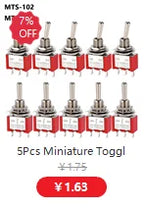 5Pcs ON-OFF-ON  ON-ON3 PIN/6PIN 2/3 Position Mini Latching Toggle Switch AC 125V/6A 250V/3A MTS-102 MTS-103 MTS-202 MTS-203