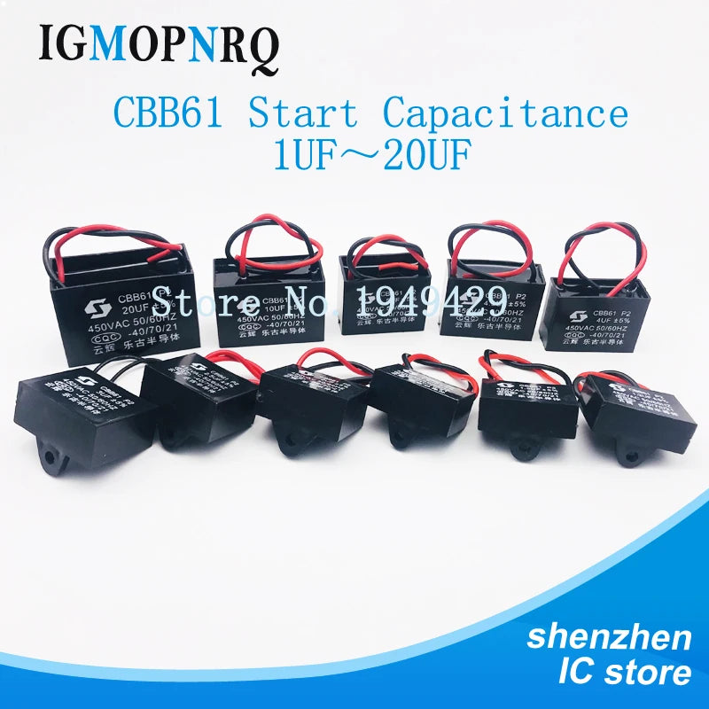 1pcs CBB61 starting capacitance AC Fan Capacitor 450V CBB Motor Run Capacitor 1UF 1.2UF 1.5UF 1.8UF 2UF 2.5UF 3UF 3.5UF 4UF-20UF