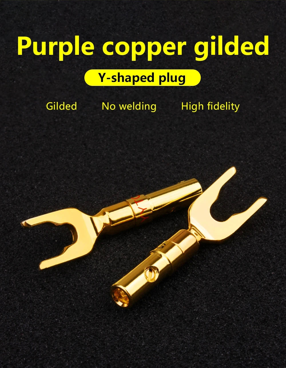 YYTCG Gold plated Banana Plug Connectors, Speaker plugs, audio screws, fork connectors, U and Y 1pcs/4pcs