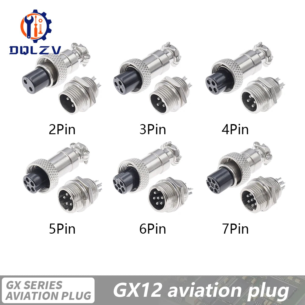 5/10/20Set GX12 GX16 GX20 2 3 4 5 6 7 8 9 10 12 14 15 Pin Docking Aviation Plug Socket Waterproof Circular Connector