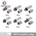 5/10/20Set GX12 GX16 GX20 2 3 4 5 6 7 8 9 10 12 14 15 Pin Docking Aviation Plug Socket Waterproof Circular Connector