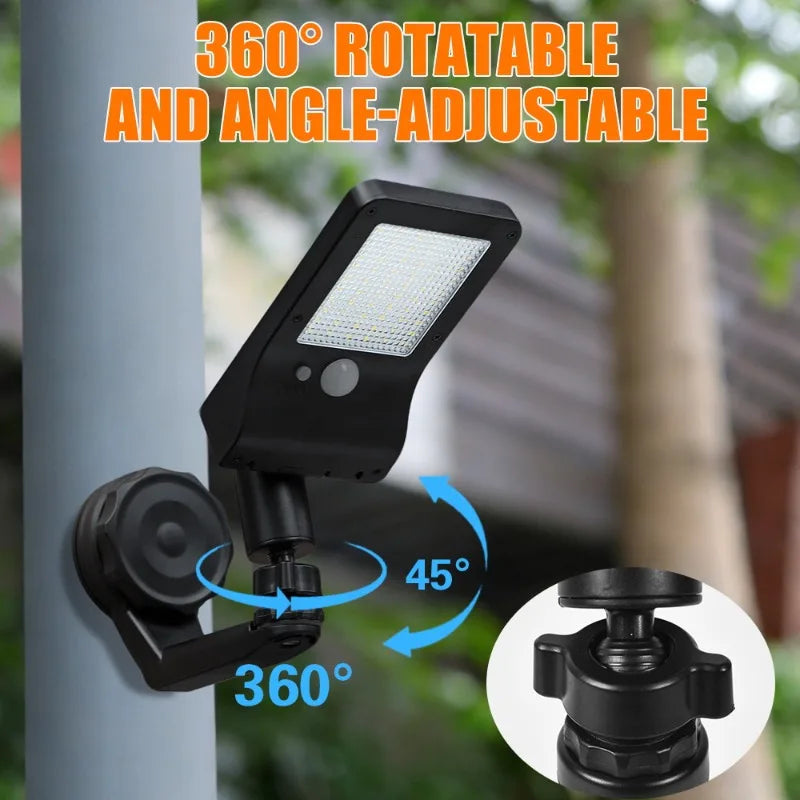 New Rainproof Solar Outdoor Courtyard Light Easy to Install Human Body Sensor with Three Adjustable Light Modes
