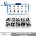 10 Models 6*6 Tact Switch Tactile Push Button Switch Kit Height: 4.3 5~13MM DIP 2P/4P Micro Switch 6x6 Key Switch