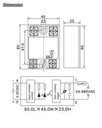 12V 24V Solid State Relay DC to AC SSR Module 230V AC Load 3-32VDC Input for Home SSR-10DA SSR-25DA 40DA 60DA 80DA 100DA 120DA