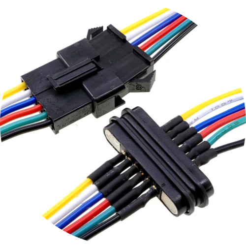 3A Magnetic Spring Loaded Pogo Pin Connector 24VDC LED Snap-on JST SM JR Servo Extended Cable 5/6/7/8/9 Pin Male Female Blind