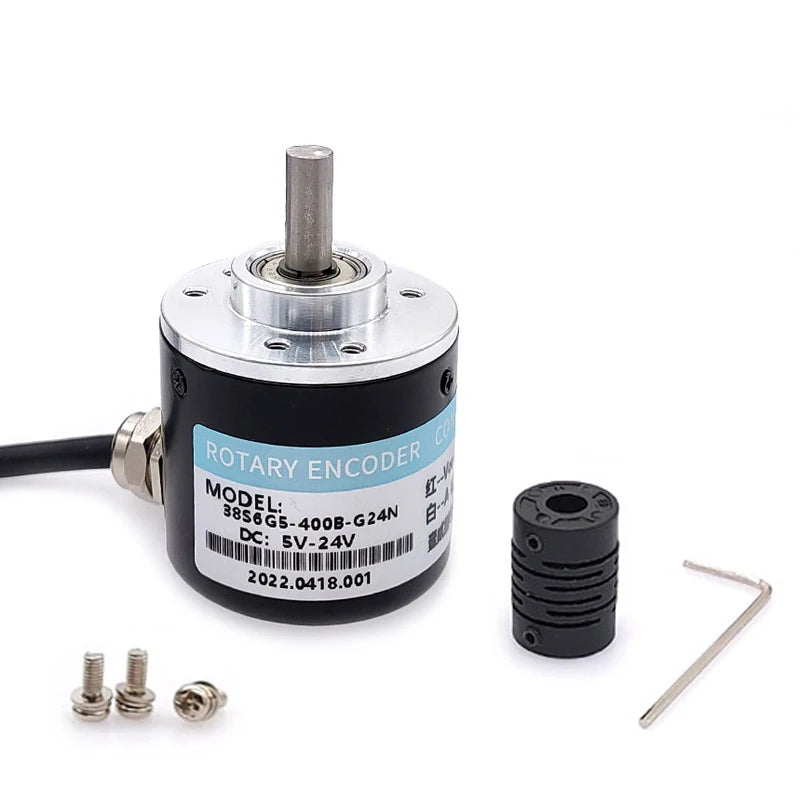 38S6G5-B-G24N Rotary Incremental Encoder AB 2 Phase Connection 50/100/200/360P/R 5-24V Solid Shaft DC Open Collector Output NPN