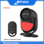 CPVAN PIR Infrared Motion Detector Alarm 120 high decibel Home burglar Alarm Motion Sensor with remote control and Door Sensor