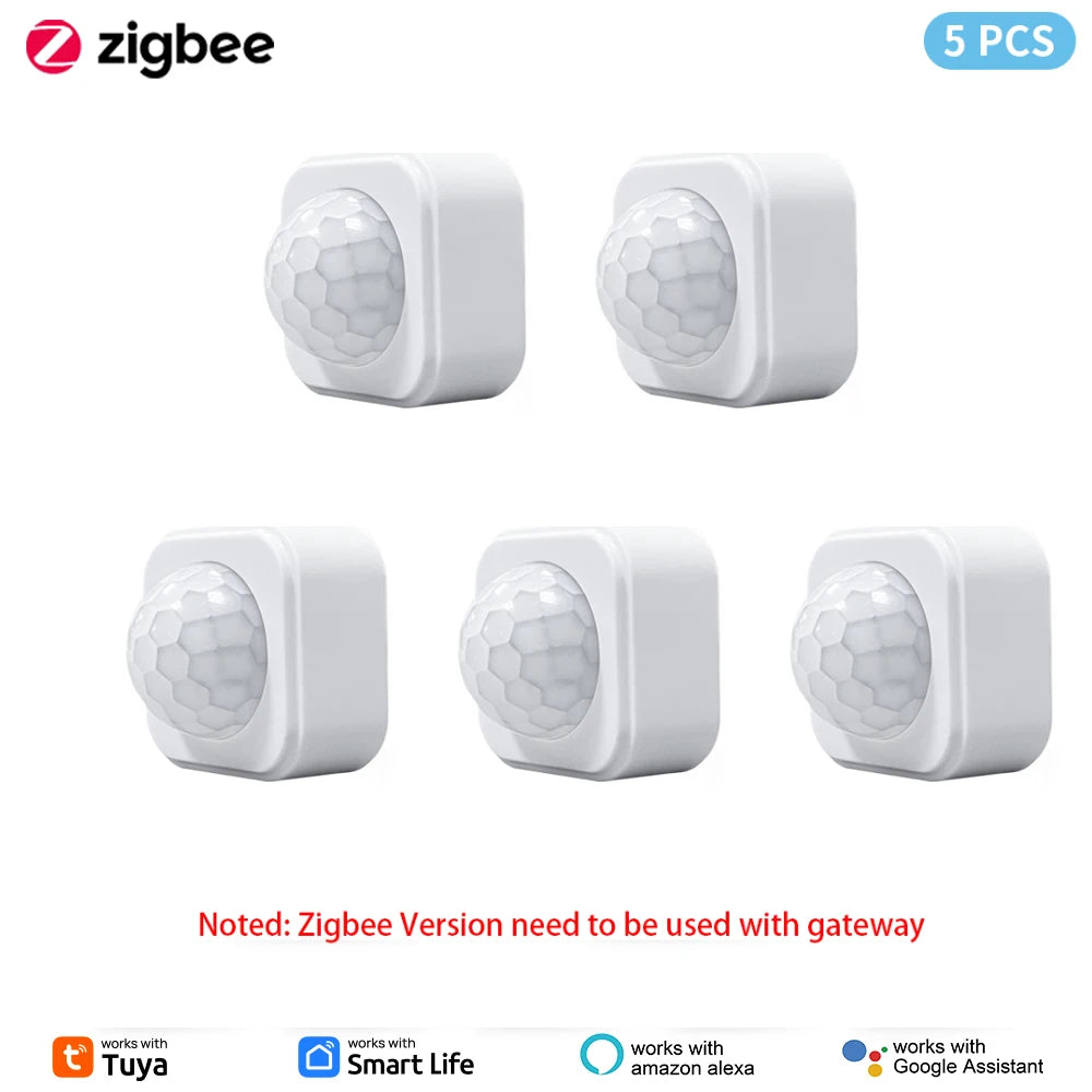 1- 10PCS Tuya Zigbee PIR Motion Sensor Detector Security Smart Life Tuya Zigbee Movement PIR Detector Needs Zigbee Gateway/Hub
